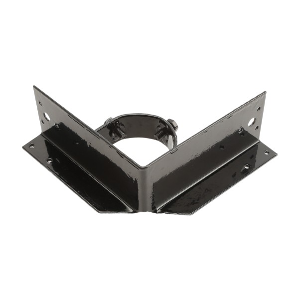 2-1/2" x 6" Wooden Fence to Round Post Corner Adapter - Powder Coated Black