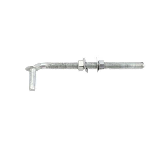 5/8" x 10" Collared Male J-Bolt Gate Hinge for Wood Gates with 2 Nuts - Galvanized Steel