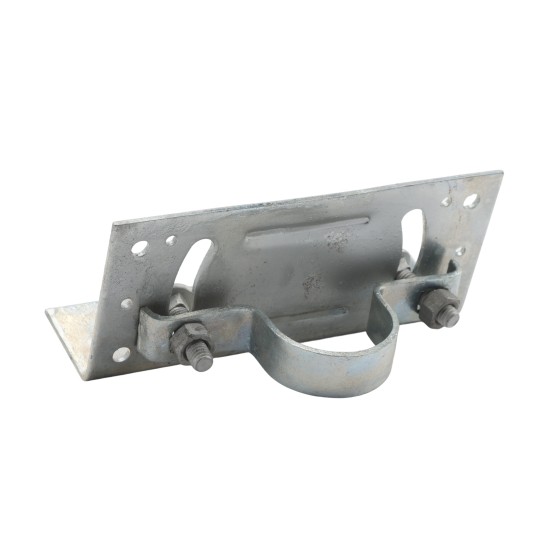 1-5/8" Rackable Adjustable Wooden Fence to Round Post Line Adapter - Galvanized