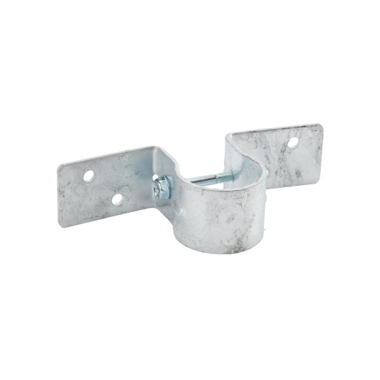 1-5/8" Pipe Grip Tie - Round Metal Post to Wood Fence Bracket - Galvanized