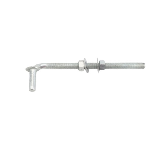 5/8" x 10" Collared Male J-Bolt Gate Hinge for Wood Gates with 2 Nuts - Galvanized Steel