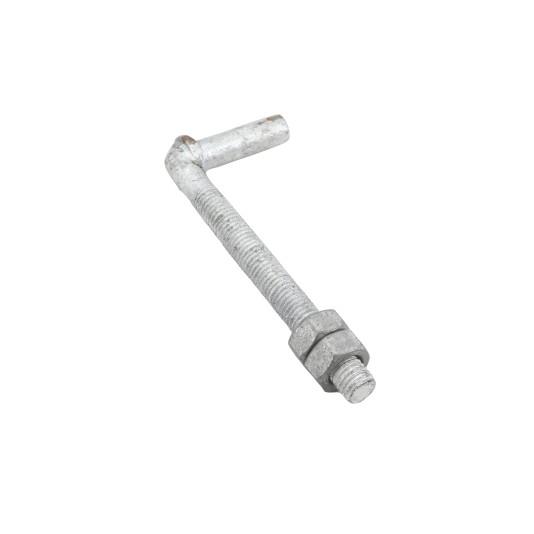 1/2" x 4-1/2" Collared Male J-Bolt Gate Hinge for Wood Gates with 2 Nuts - Galvanized Steel