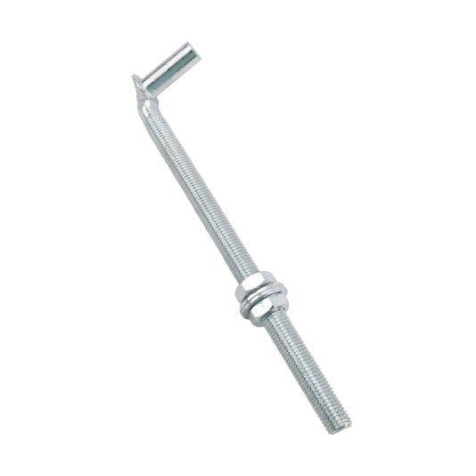 3/4" x 12" Collared Male J-Bolt Gate Hinge for Wood Gates with 2 Nuts - Galvanized Steel