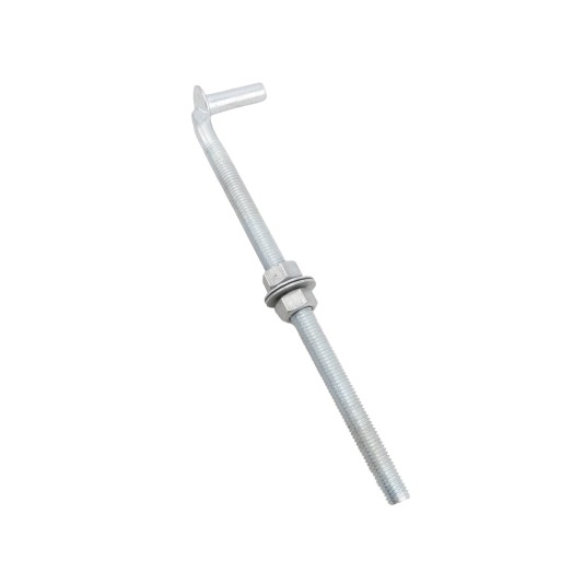 5/8" x 12" Collared Male J-Bolt Gate Hinge for Wood Gates with 2 Nuts - Galvanized Steel