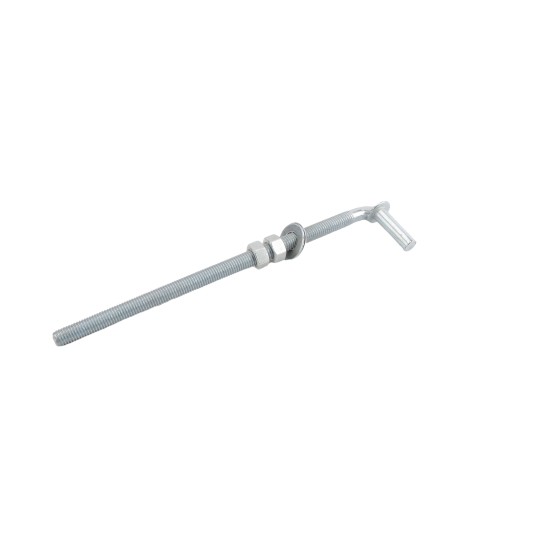 5/8" x 13" Collared Male J-Bolt Gate Hinge for Wood Gates with 2 Nuts - Galvanized Steel