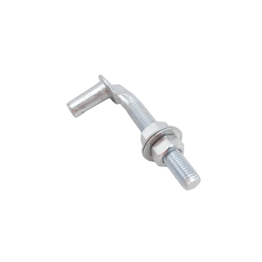 5/8" x 4-1/2" Collared Male J-Bolt Gate Hinge for Wood Gates with 2 Nuts - Galvanized Steel
