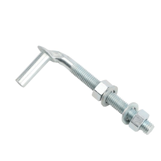 5/8" x 6" Collared Male J-Bolt Gate Hinge for Wood Gates with 2 Nuts - Galvanized Steel