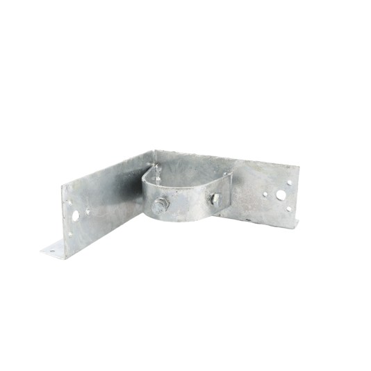 2" x 6" Wooden Fence to Round Post Corner Adapter - Galvanized