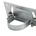 2-1/2" Rackable Adjustable Wooden Fence to Round Metal Post Line Adapter - Galvanized
