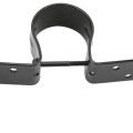 2-3/8" Pipe Grip Tie - Round Metal Post to Wood Fence Bracket - Powder Coated Black