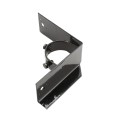 2-1/2" x 6" Wooden Fence to Round Metal Post Corner Adapter - Powder Coated Black