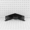 2-1/2" x 6" Wooden Fence to Round Metal Post Corner Adapter - Powder Coated Black