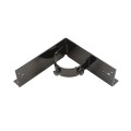 2-1/2" x 6" Wooden Fence to Round Metal Post Corner Adapter - Powder Coated Black