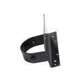 2-1/2" x 6" Wooden Fence to Round Metal Post End Adapter - Powder Coated Black