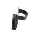 2-1/2" x 6" Wooden Fence to Round Metal Post End Adapter - Powder Coated Black