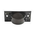 2-1/2" x 6" Wooden Fence to Round Metal Post Line Adapter - Powder Coated Black