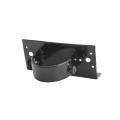 2-1/2" x 6" Wooden Fence to Round Metal Post Line Adapter - Powder Coated Black