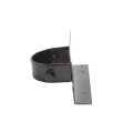 2-1/2" x 6" Wooden Fence to Round Metal Post Line Adapter - Powder Coated Black