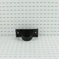 2-1/2" x 6" Wooden Fence to Round Metal Post Line Adapter - Powder Coated Black