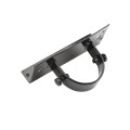 2-1/2" x 6" Wooden Fence to Round Metal Post Line Adapter - Powder Coated Black