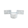 2" (1-7/8" OD) Pipe Grip Tie - Round Metal Post to Wood Fence Bracket - Galvanized