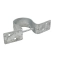 2-3/8" Pipe Grip Tie - Round Metal Post to Wood Fence Bracket - Galvanized