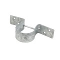 2-3/8" Pipe Grip Tie - Round Metal Post to Wood Fence Bracket - Galvanized