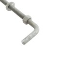 3/4" x 12" Male J-Bolt Gate Hinge with 2 Nuts - No Collar - Galvanized Steel