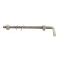 3/4" x 12" Male J-Bolt Gate Hinge with 2 Nuts - No Collar - Galvanized Steel