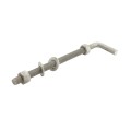 3/4" x 12" Male J-Bolt Gate Hinge with 2 Nuts - No Collar - Galvanized Steel