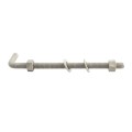 3/4" x 12" Male J-Bolt Gate Hinge with 2 Nuts - No Collar - Galvanized Steel