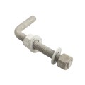 3/4" x 6" Male J-Bolt Gate Hinge with 2 Nuts and 2 Washers - No Collar - Hot Dip Galvanized