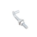 5/8" x 4-1/2" Collared Male J-Bolt Gate Hinge with 2 Nuts - Galvanized Steel
