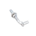 5/8" x 4-1/2" Collared Male J-Bolt Gate Hinge with 2 Nuts - Galvanized Steel