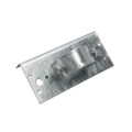 1-5/8" x 6" Wooden Fence to Round Metal Post Line Adapter - Galvanized