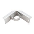 2-1/2" x 6" Wooden Fence to Round Metal Post Corner Adapter - Galvanized