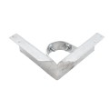 2-1/2" x 6" Wooden Fence to Round Metal Post Corner Adapter - Galvanized