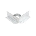 2-1/2" x 6" Wooden Fence to Round Metal Post Corner Adapter - Galvanized