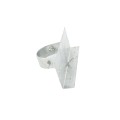 2-1/2" x 8" Wooden Fence to Round Metal Post Line Adapter - Galvanized