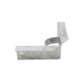 1-5/8" x 6" Wooden Fence to Round Metal Post Corner Adapter - Galvanized