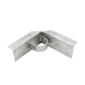 1-5/8" x 6" Wooden Fence to Round Metal Post Corner Adapter - Galvanized