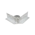 1-5/8" x 6" Wooden Fence to Round Metal Post Corner Adapter - Galvanized