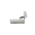 2" x 6" Wooden Fence to Round Metal Post Corner Adapter - Galvanized