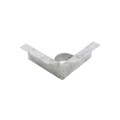 2" x 6" Wooden Fence to Round Metal Post Corner Adapter - Galvanized
