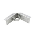 2" x 6" Wooden Fence to Round Metal Post Corner Adapter - Galvanized