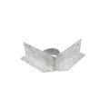 2" x 6" Wooden Fence to Round Metal Post Corner Adapter - Galvanized