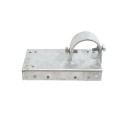 2" x 6" Wooden Fence to Round Metal Post End Adapter - Galvanized