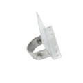 2" x 6" Wooden Fence to Round Metal Post End Adapter - Galvanized