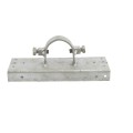 2" x 8" Wooden Fence to Round Metal Post Line Adapter - Galvanized