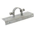 2" x 8" Wooden Fence to Round Metal Post Line Adapter - Galvanized